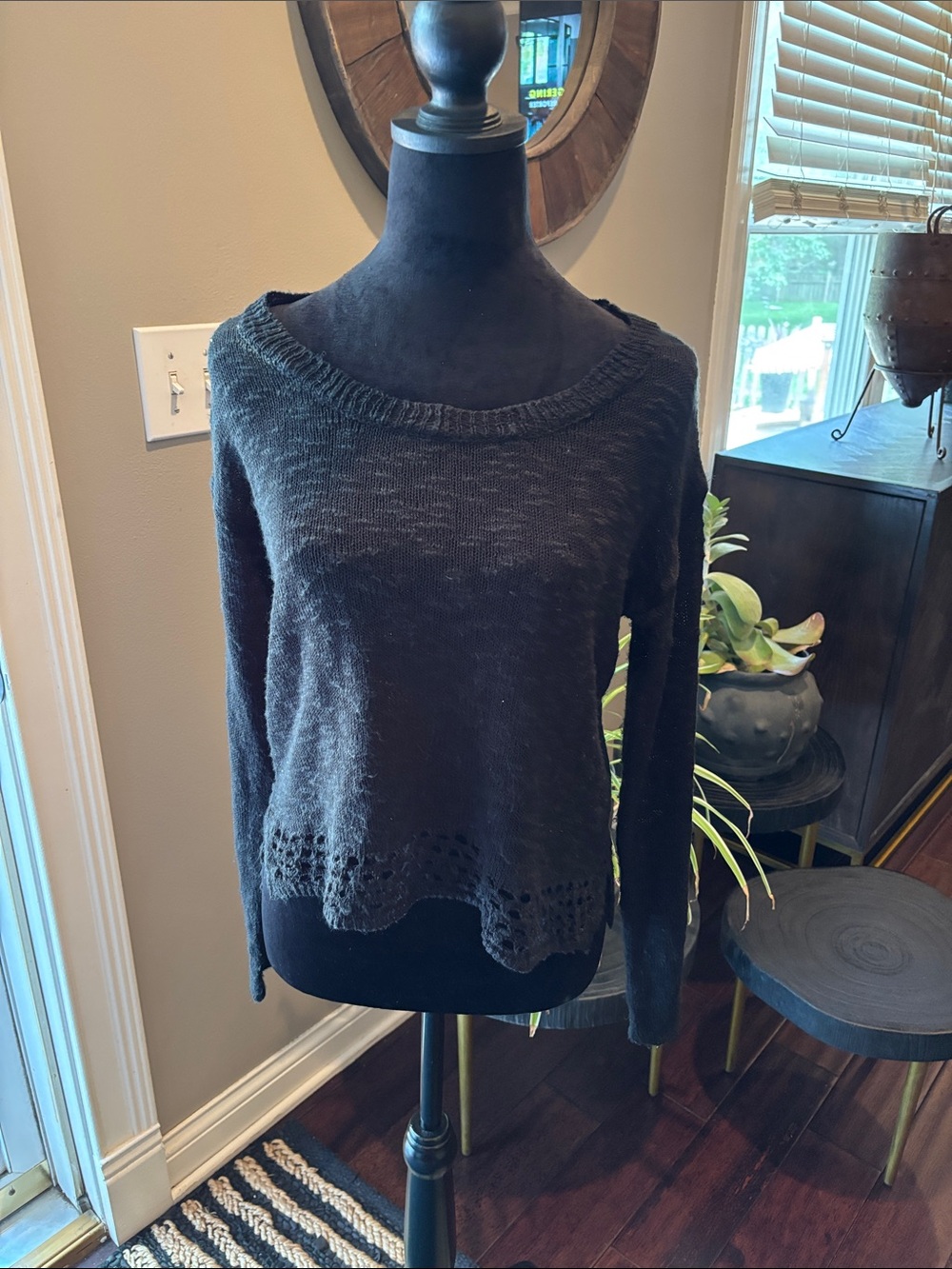 Charlotte Russe Black Scoop Neck Knit Sweater